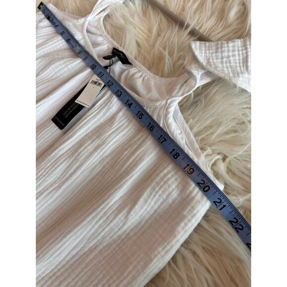 NWT Banana Republic Women's Frill-Sleeve Gauze Tiered Midi Dress White SZ Large - Picture 10 of 10